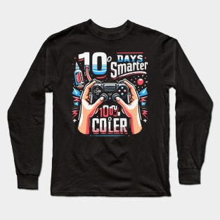 100 days of school 100 days smarter 100 % cooler Long Sleeve T-Shirt